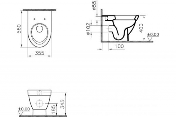 Унитаз VITRA Form 500 4304B003-0075