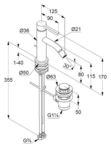 Смеситель для биде KLUDI Nova Forte Pura 202165315
