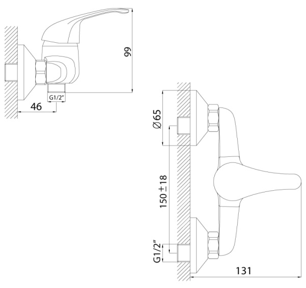 Смеситель для душа Rossinka А35-41, хром