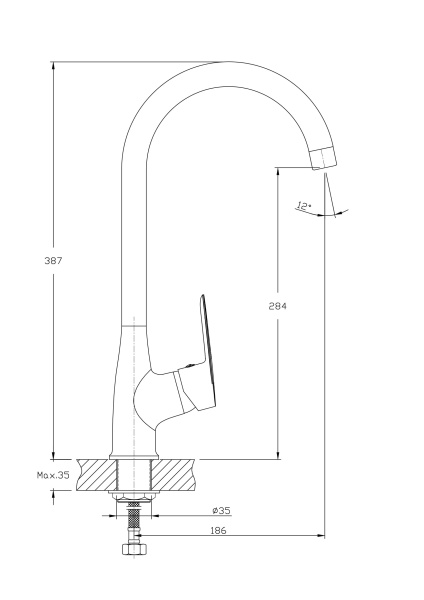 Смеситель для кухонной мойки RUSH Edge ED7735-22 Смеситель для кухонной мойки RUSH Edge ED7735-22
