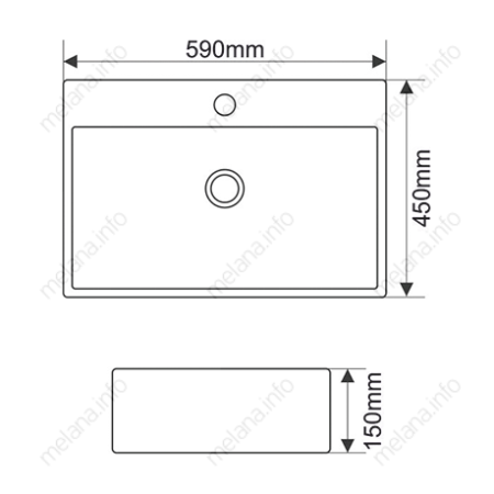 Раковина накладная (59х45) Melana 7295-805