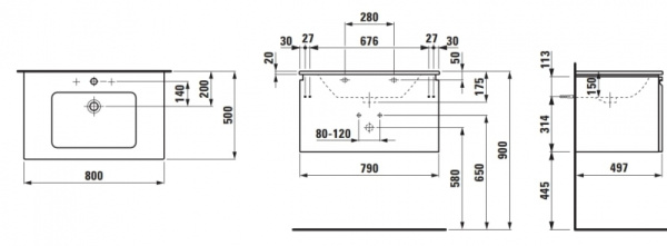Тумба с раковиной Laufen 4.8350.2.096.479.1