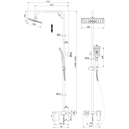Душевая система Grossman Style 500.K35.05.100 хром глянцевый
