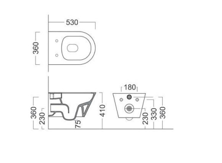 Унитаз подвесной безободковый Kerama Marazzi Plaza Modern PLMR.wc.02 (без сиденья)