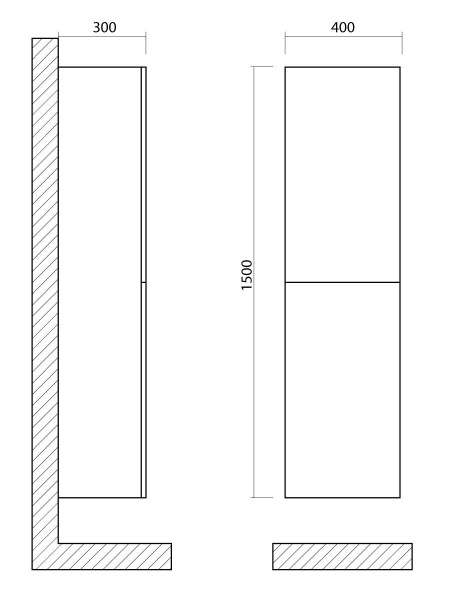Пенал подвесной Art&Max AM-Verona-Push-1500-2A-SC-St камень светлый