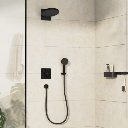 Смеситель для ванны на 2 потребителя Hansgrohe DuoTurn Q 75414670 черный матовый