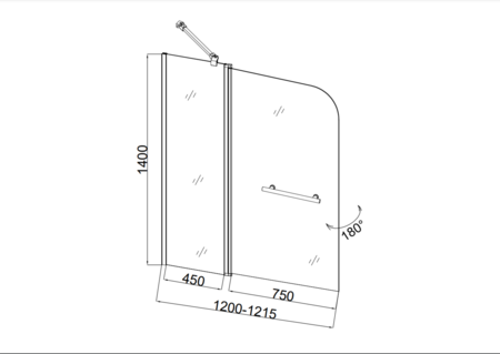 Душевая шторка на ванну (120x140) Taliente TA-1214CP