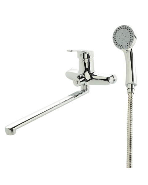 Смеситель для ванны однорычажный универсальный с душевым набором Agger Exact A2121100 хром