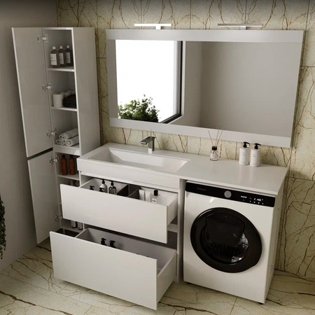 Тумба под стиральную машину напольная Style Line Даллас СС-00002303 белый