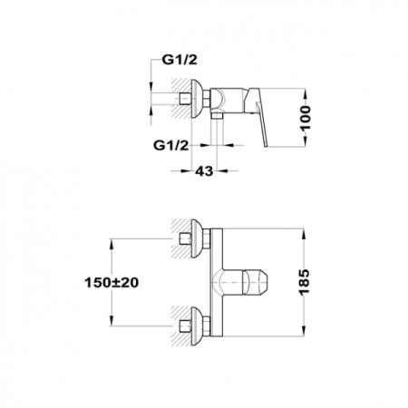 Смеситель для душа без душевого набора MOFEM ZENIT 153-1951-00