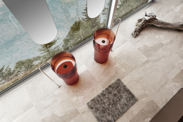 Раковина отдельностоящая прозрачная ABBER Kristall AT2701Opal-H коричневая