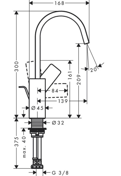 Смеситель для раковины Hansgrohe Vivenis 75030000, хром