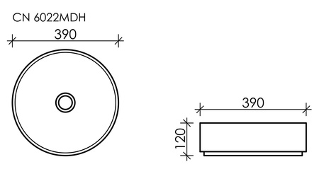 Раковина накладная (39х39) Ceramica Nova ELEMENT CN6022MDH