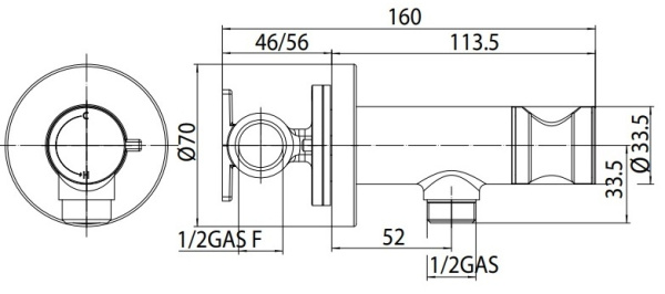 Гигиенический набор в комплекте с прогрессивным смесителем Bossini Paloma Brass, хром глянец E37007B.030