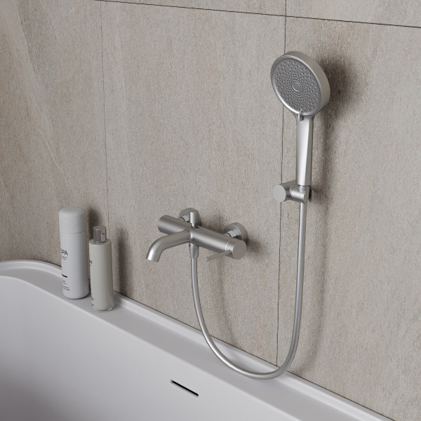 Смеситель для ванны с душем Oliveeka Y OL-639017-BN, никель матовый