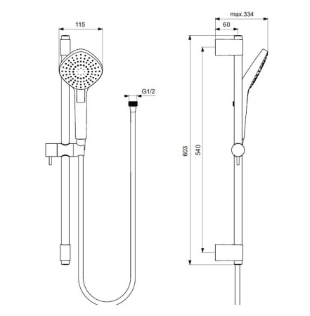 Душевой гарнитур Ideal Standard Idealrain Evo Diamond L3 B2234AA