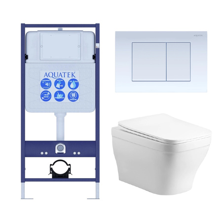 Комплект унитаза с инсталляцией SET AQUATEK АМАДЕО cm-009 4в1