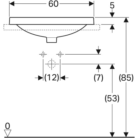 Раковина встраиваемая сверху Geberit VariForm (60x48) 500.726.01.2