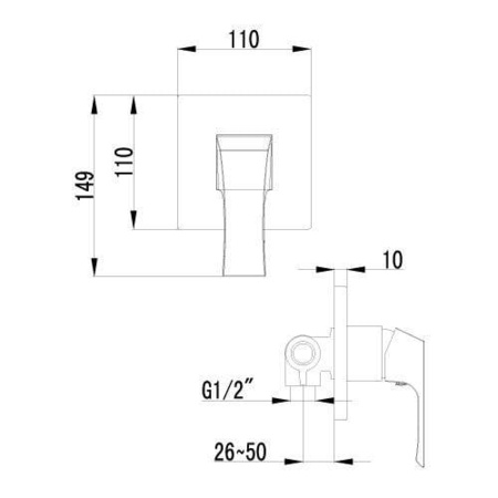 Смеситель для душа Lemark Unit (LM4523C)