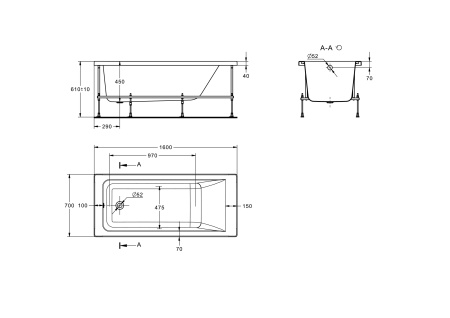 Ванна акриловая (160х70) Roca Easy ZRU9307663