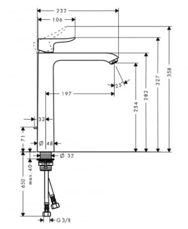 Смеситель для раковины Hansgrohe Metris 31082000