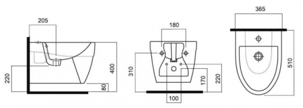 Биде подвесное AM.PM Bliss L C533411WH