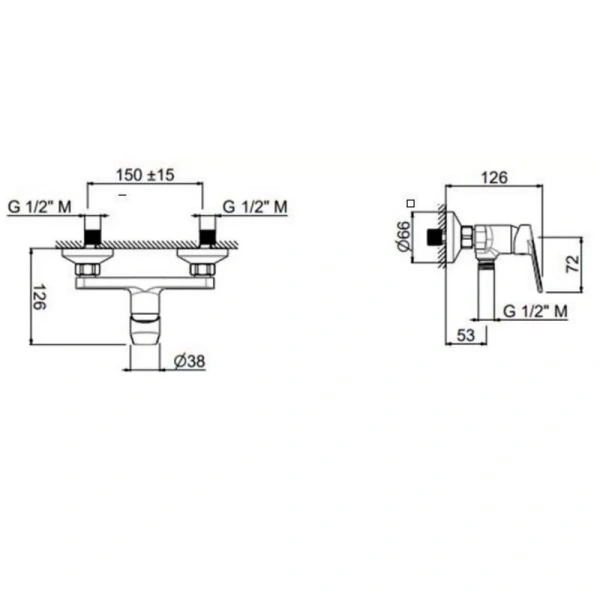 Смеситель для душа  Kerama Marazzi Nota 33090KM.21.018 Смеситель для душа  Kerama Marazzi Nota 33090KM.21.018