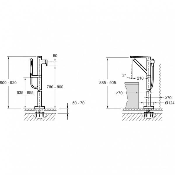 Смеситель напольный для ванны Jacob Delafon Composed E73087-CP Смеситель напольный для ванны Jacob Delafon Composed E73087-CP
