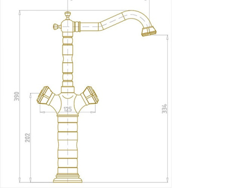 Смеситель для кухни Bronze de Luxe Royal 21973K