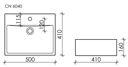 Раковина накладная (50х41) Ceramica Nova ELEMENT CN6040