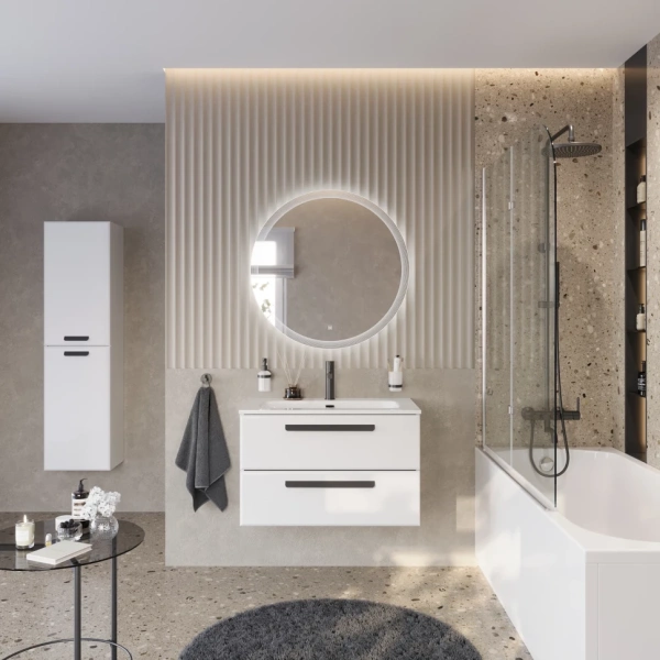 Тумба под раковину Cezares ECO-CER-N-800-2C-SO-BO Bianco Opaco без ручек