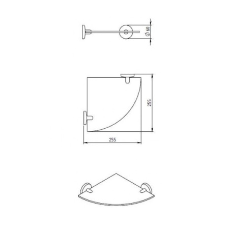 Полка стеклянная Novaservis Metalia 6135.0