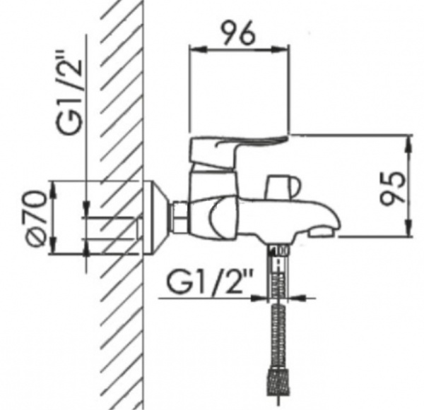 Смеситель для ванны Hansen (белый) H30003-F