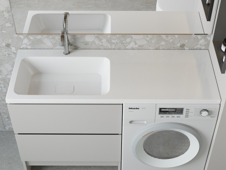 Раковина над стиральной машиной (130х48) Madera Kamilla 130,  4627173210591 левая