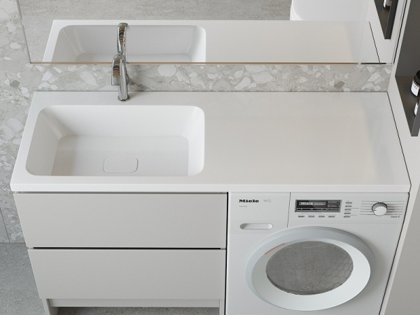 Раковина над стиральной машиной (130х48) Madera Kamilla 130,  4627173210591 левая