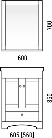 Зеркало (60х70) Corozo с полкой Техас 60 SD-00000276
