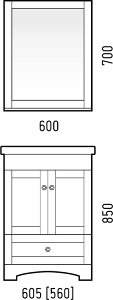 Зеркало (60х70) Corozo с полкой Техас 60 SD-00000276