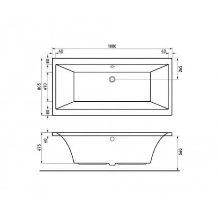 Ванна BERGES акриловая TARI (180x80) 050029