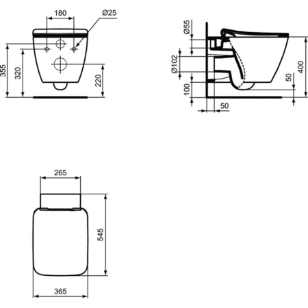 Подвесной унитаз Ideal Standard STRADA II AquaBlade T359701