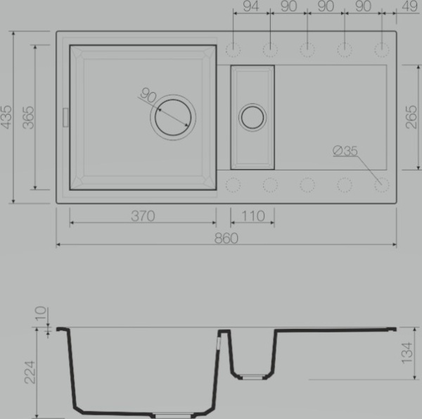 Мойка для кухни Omoikiri Sakaime 86-2 CH 4993238