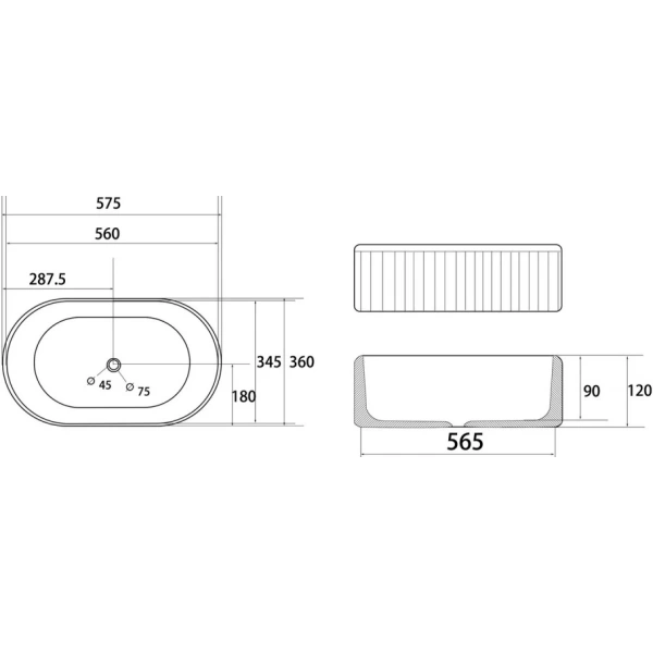 Раковина накладная ABBER Bequem AC2116MB черный матовый