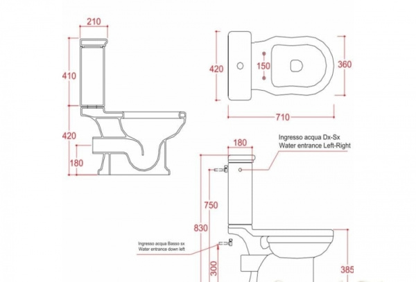 Сиденье для унитаза Artceram Hermitage HEA004 73 noce/oro
