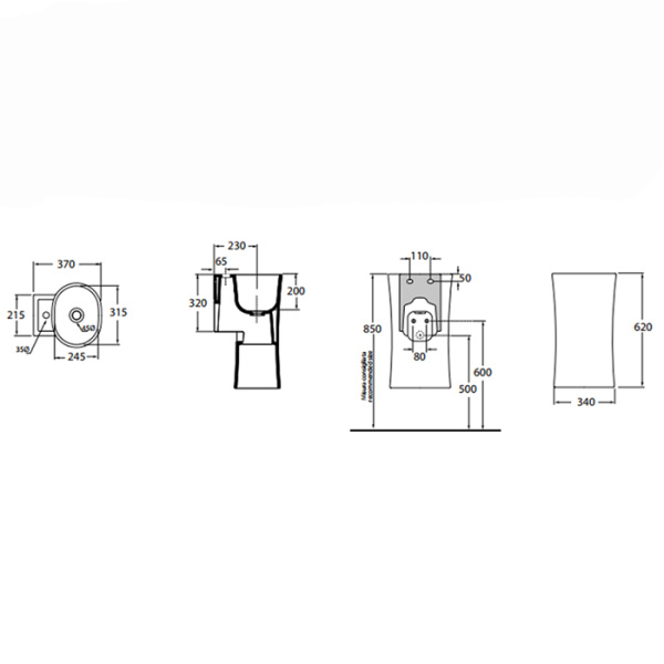 Раковина подвесная (35х37)Azzurra Nativo LALS035370N0BI/(NAT200/0bi)*0