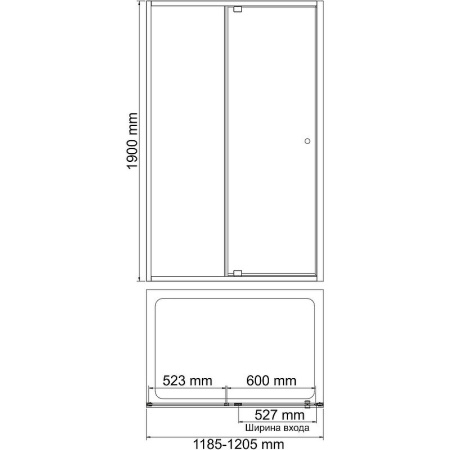 Душевая дверь WasserKRAFT Aula 120 11P05