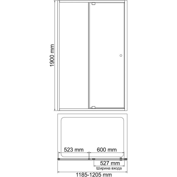 Душевая дверь WasserKRAFT Aula 120 11P05