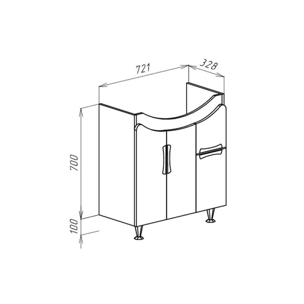 Тумба под раковину Bellezza Лагуна 75 4632112110030