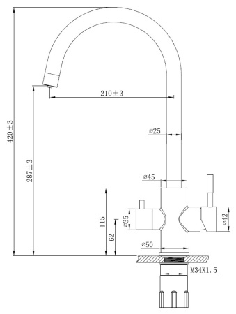 Смеситель для кухни ESKO K22 K22 B