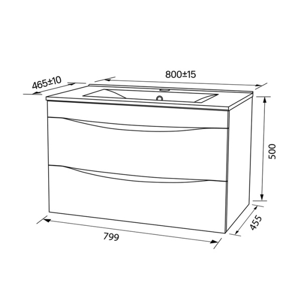 Тумба с раковиной IDDIS Cloud 80 подвесная белая (CLO80W0i95K)