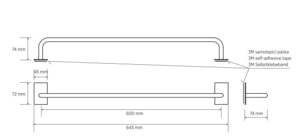 Полотенцедержатель 60см, черный Bemeta Easy 163104040
