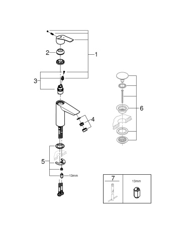Смеситель для раковины без донного клапана Grohe Eurosmart CoolStart 23395 30E (2339530E) хром